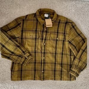 North Face TNF Valley Twill Utility Shacket Lined Jacket Size XL Plaid Green